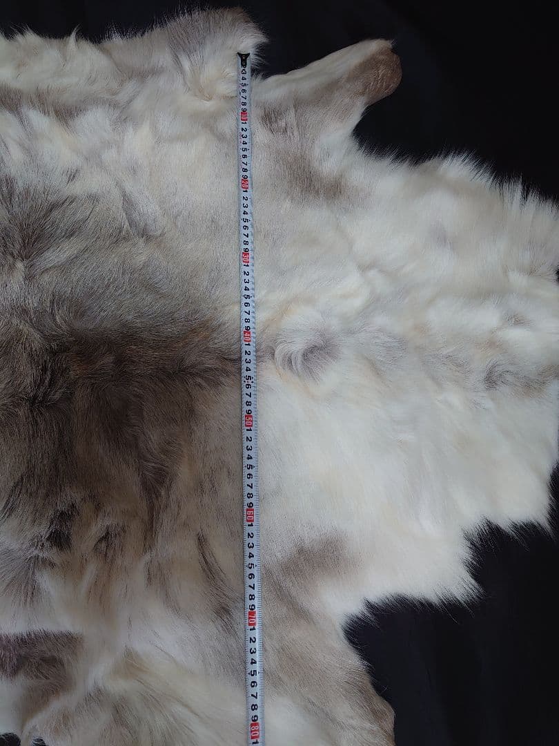 （希少）トナカイ　リアルファー　レザー　毛皮ラグ 　ノルウェー　北欧