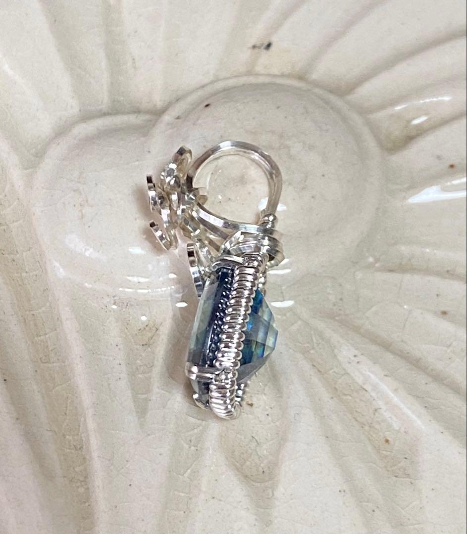 ハンドメイドペンダントトップ⭐︎チタニア(合成ルチル) ブルー