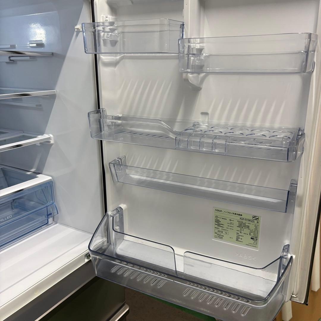 ★155　冷蔵庫　AQUA　300ℓ〜400ℓ　大型　安い　綺麗　右開　設置無料