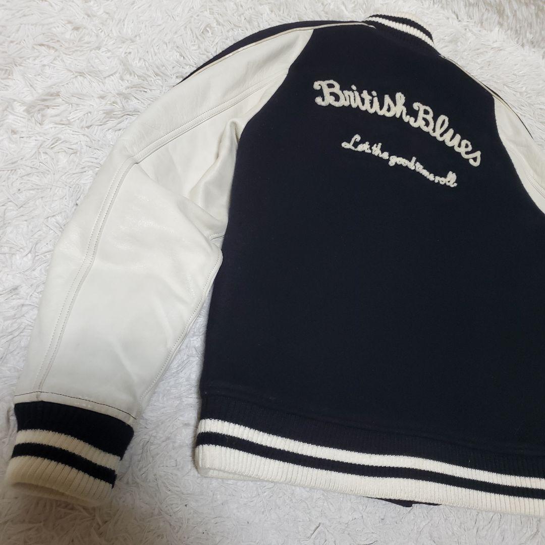 希少 STIFF レザー ウール スタジャン バイカラー 日本製 M