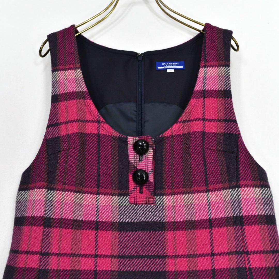 バーバリーブルーレーベル　ジャンパースカート　ワンピース　ピンクノバチェック