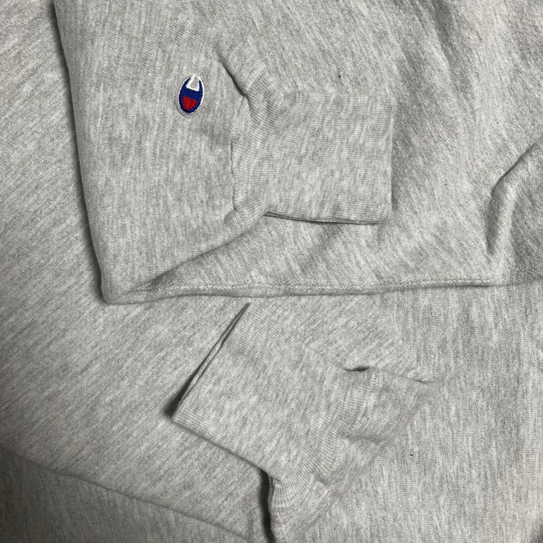 極美品　90s USA製　チャンピオン　リバースウィーブ　無地　グレー　目付き