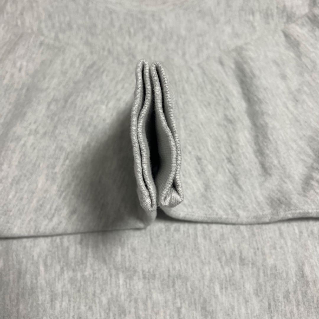 極美品　90s USA製　チャンピオン　リバースウィーブ　無地　グレー　目付き