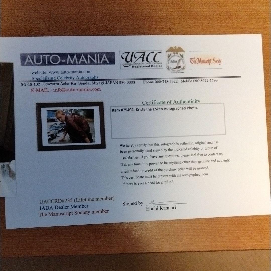 クリスタナ・ロ-ケン直筆サイン入り写真。