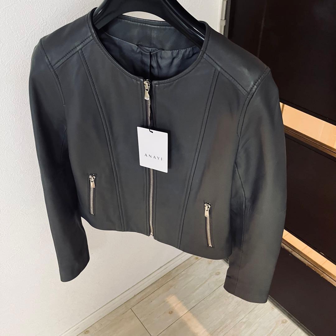 新品☆ANAYI ラムレザークルー　ジャケット/ セオリー、23区、セルフォード