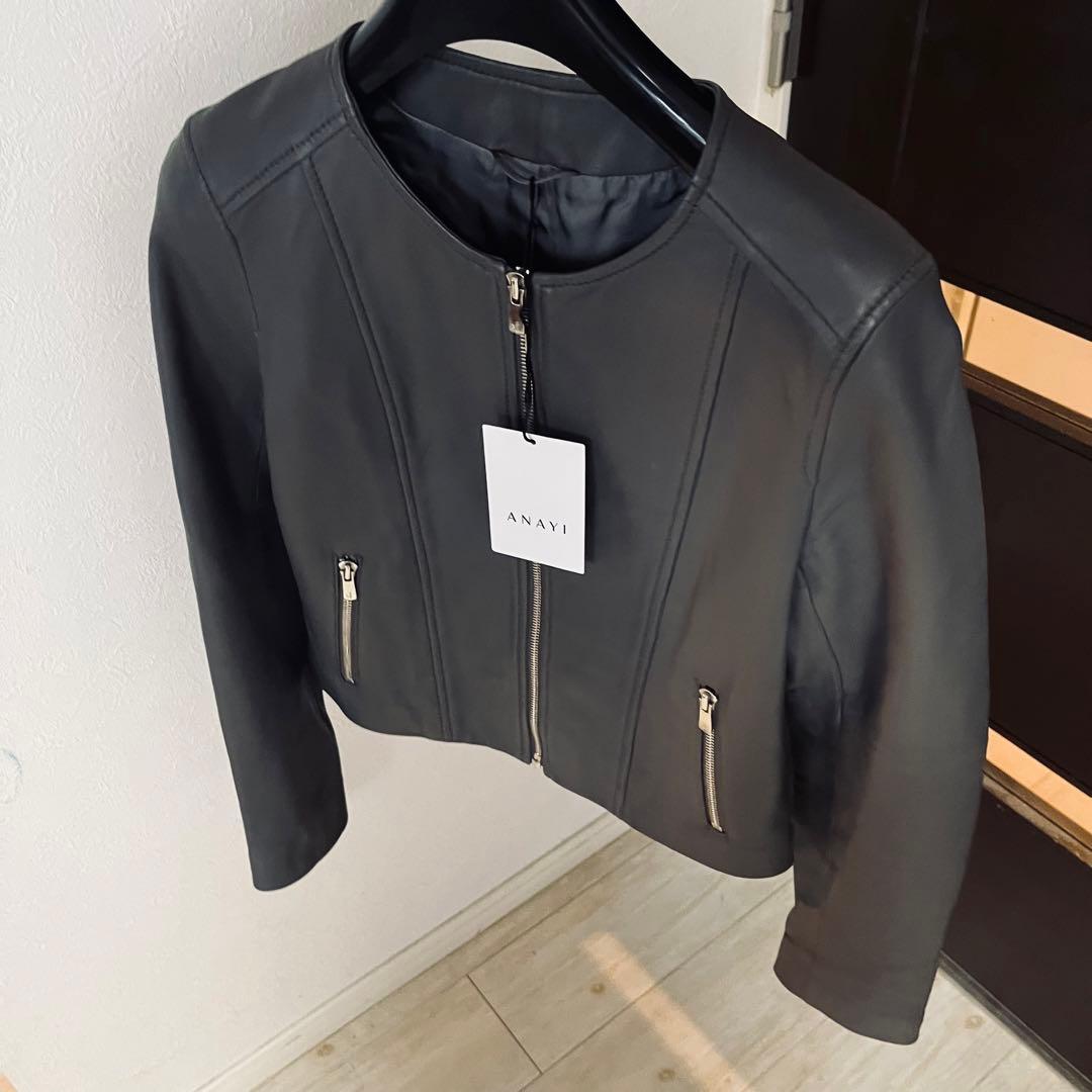 新品☆ANAYI ラムレザークルー　ジャケット/ セオリー、23区、セルフォード