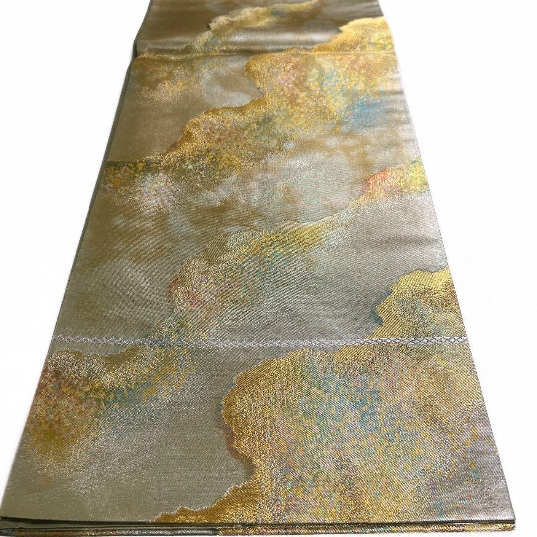 ブランド帯　道長取り　霞　金糸　袋帯　着物　104a p
