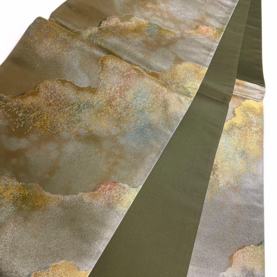 ブランド帯　道長取り　霞　金糸　袋帯　着物　104a p