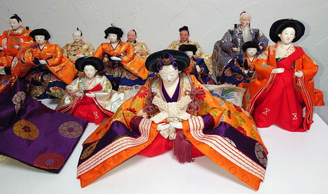【15体セット】伝統的 和装ひな人形 お雛様 ひな祭り 雛人形 飾り