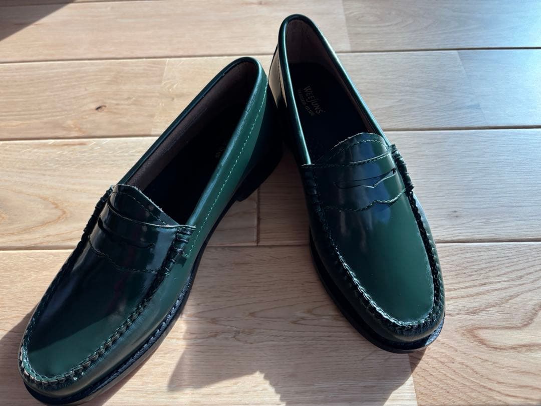 【美品】G.H.BASS ローファー　グリーン　38 24.5相当