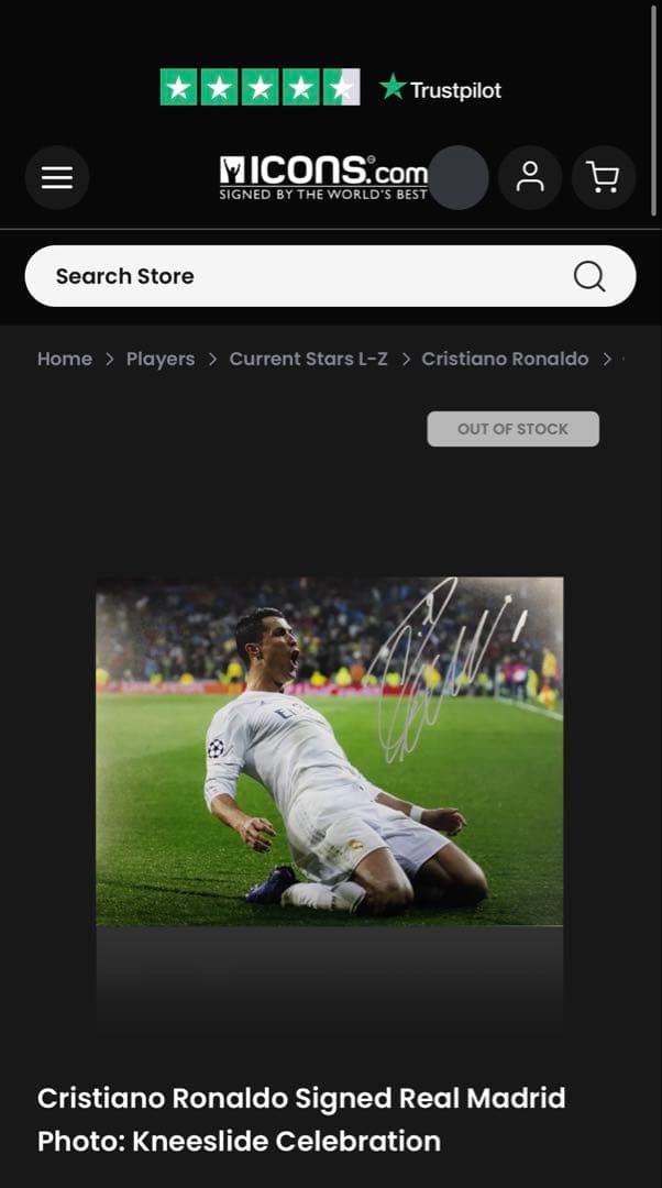 クリスティアーノロナウド　直筆サインフォト　チケット２枚