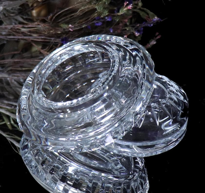 オールド・バカラ 大型重厚 1kg 多面体切子 蓋物ボックス アクセサリーケース