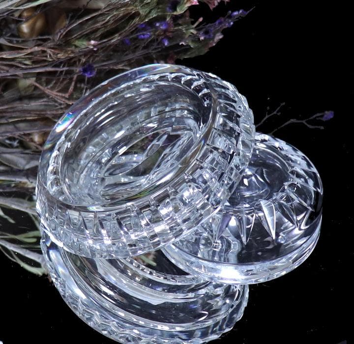 オールド・バカラ 大型重厚 1kg 多面体切子 蓋物ボックス アクセサリーケース