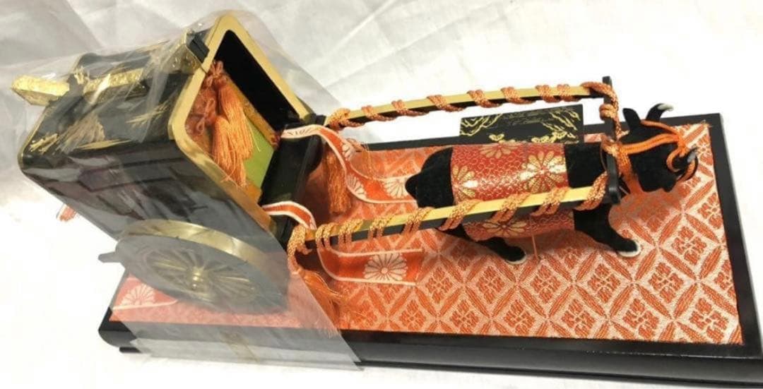 未開封 美品 雛人形 御所車 牛車 金 ひな人形 雛道具 雛飾り 和食器 高価