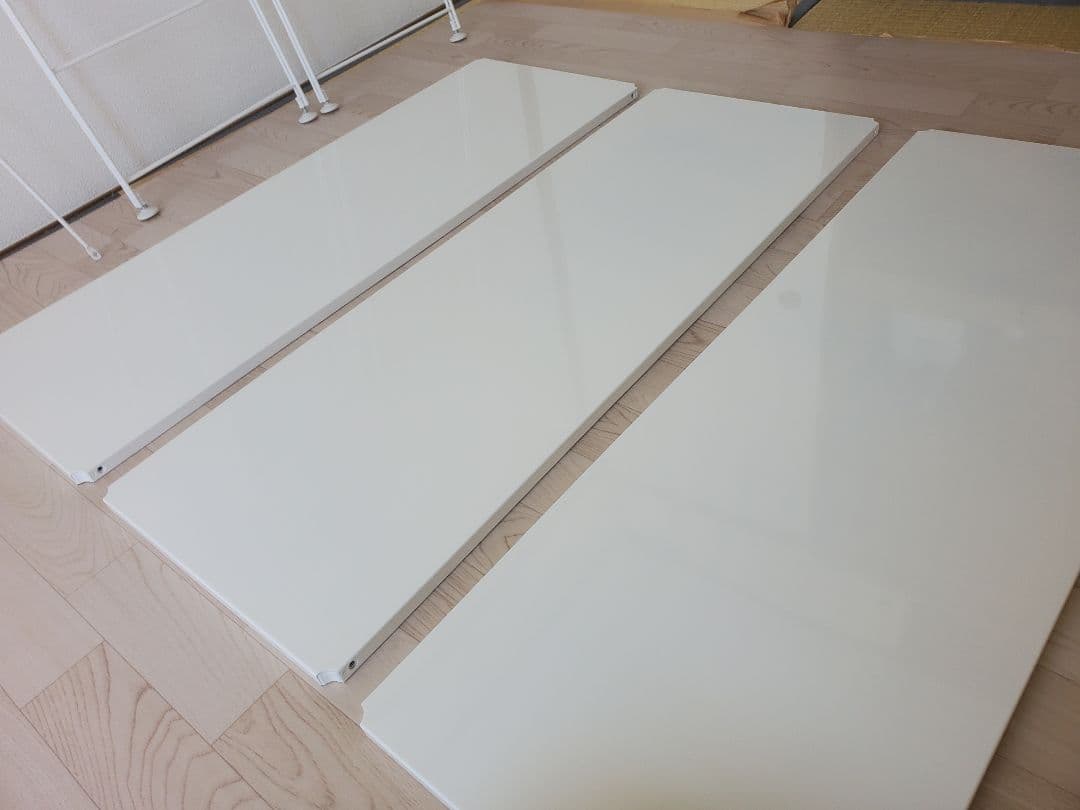 ★超お買い得美品 棚3枚シェルフ★ 無印良品スチールユニットシェルフライトグレー