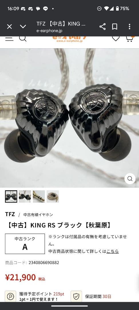 イヤホン TFZ KING RS