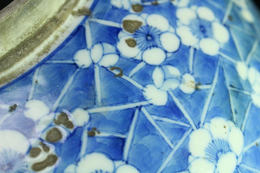 茶道具 茶壺 古 唐物 梅花氷裂紋 壷 32.5cm在銘 瀬戸壷(K-A397)