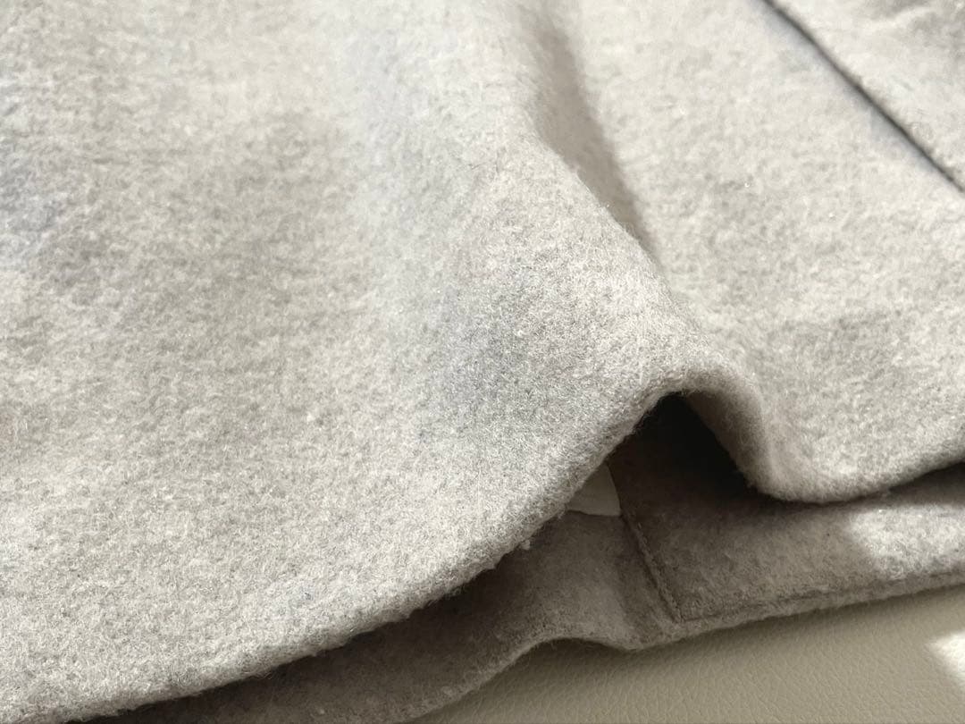 【美品】HUIS./ハウス 遠州織物　縮絨ウール フランネル ミドル コート