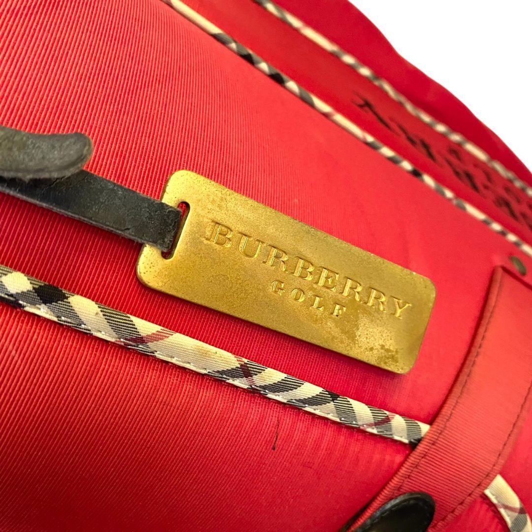 Y♪ Burberry Golf バーバリー キャディバッグ 赤×ノバチェック