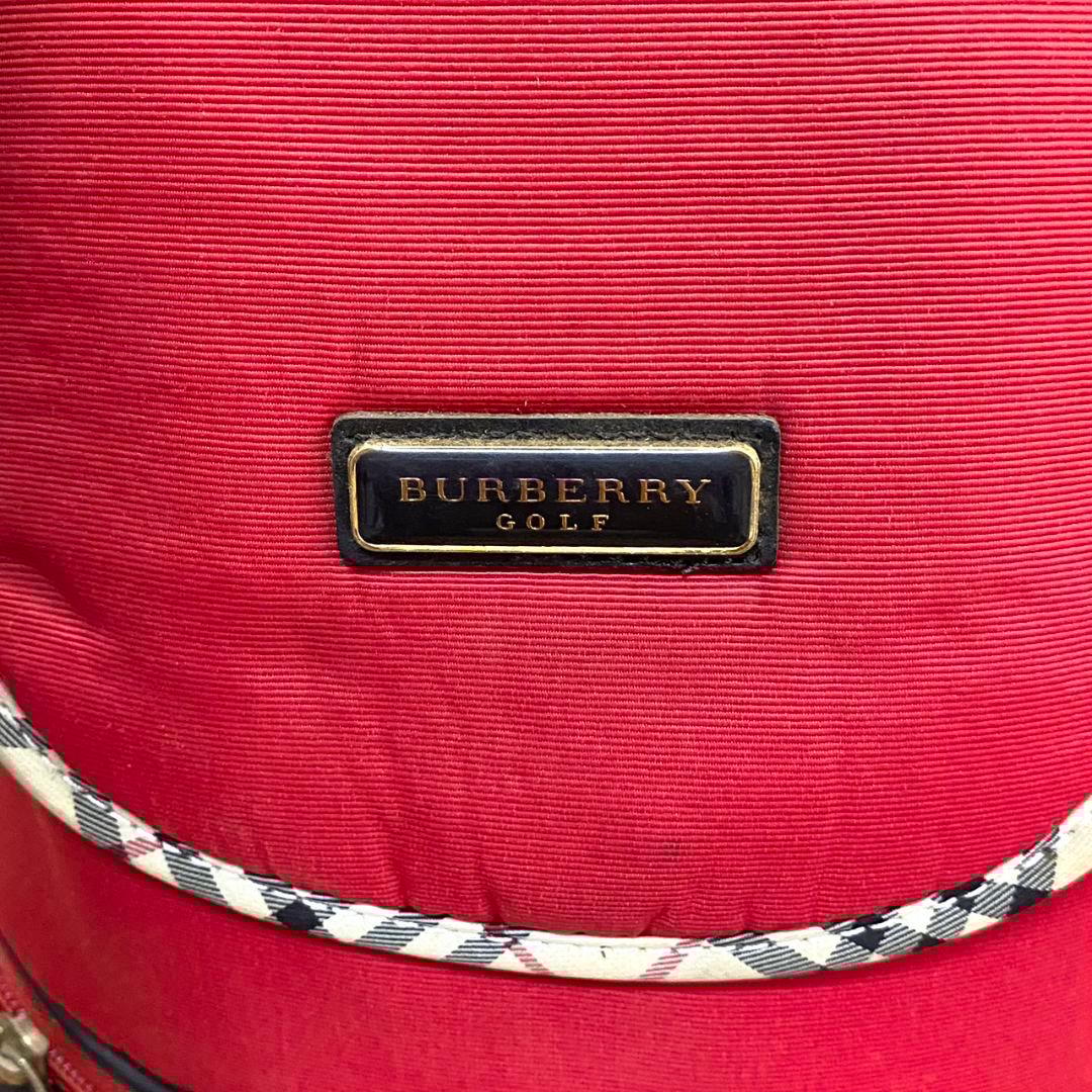 Y♪ Burberry Golf バーバリー キャディバッグ 赤×ノバチェック