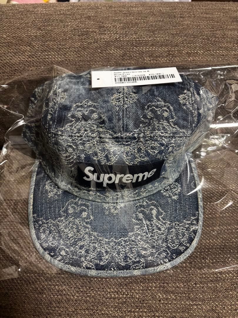 帽子 supreme Bandana Jacquard Denim Camp cap