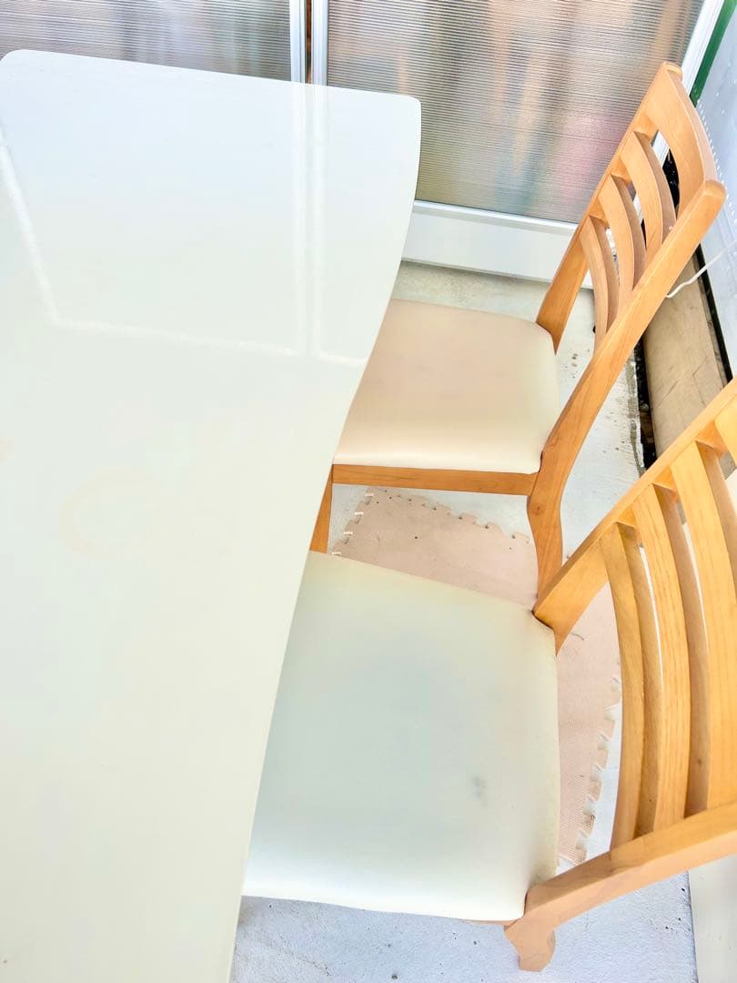 383 マナベインテリア　ダイニングチェア 2脚　ナチュラル 北欧　カフェ　a