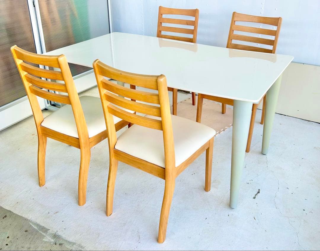 383 マナベインテリア　ダイニングチェア 2脚　ナチュラル 北欧　カフェ　a