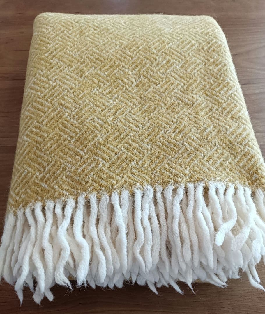 KLIPPAN ラムウール ブランケット　 毛布　クリッパン　イエロー