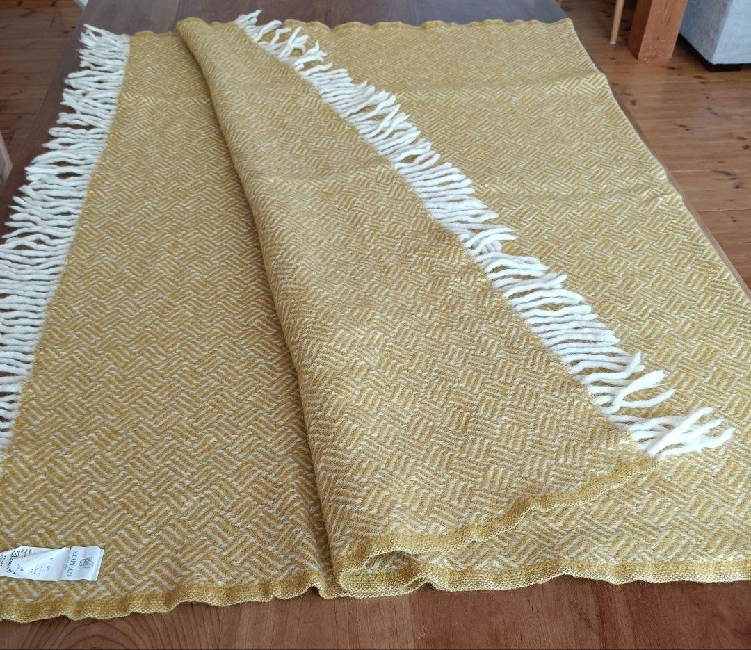 KLIPPAN ラムウール ブランケット　 毛布　クリッパン　イエロー