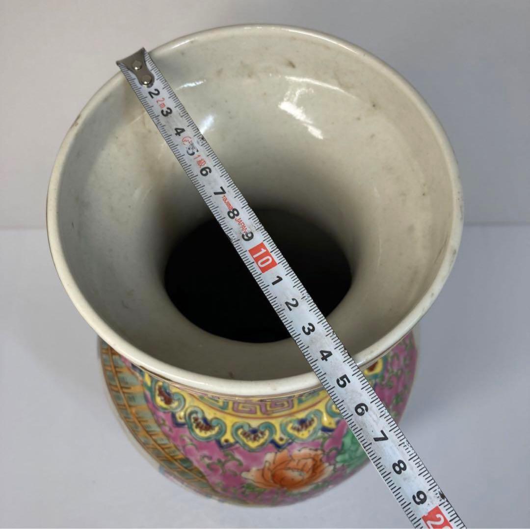 中国美術　景徳鎮銘　粉彩八仙图大花瓶　高さ47㎝。y635