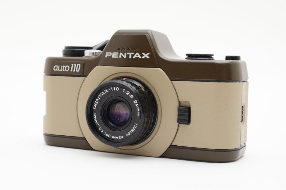 【動作品】レア！PENTAX auto110 マロン/2レンズト 箱フラッシュ付