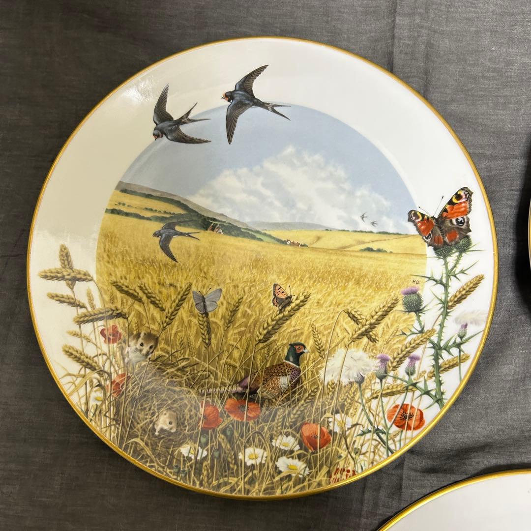 ロイヤルウースター 限定 プレート4枚セット 英国製 フランクリンポーセリン