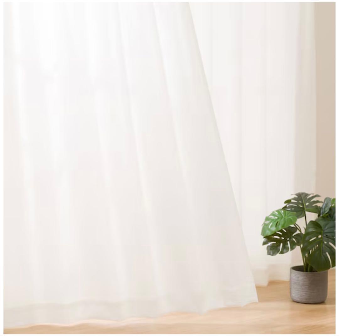 ニトリ セミオーダーレースカーテン 幅210cm 丈196cm ポリエステル製