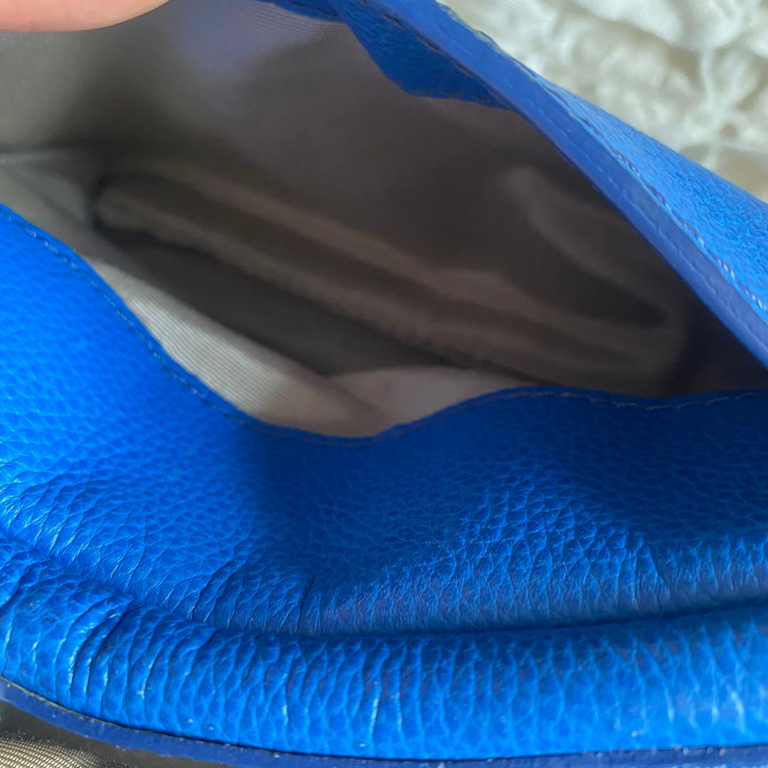 HMAEN アエナ　ブルー青 レザー ショルダーバッグ　ハンドバッグ　藤巻百貨店