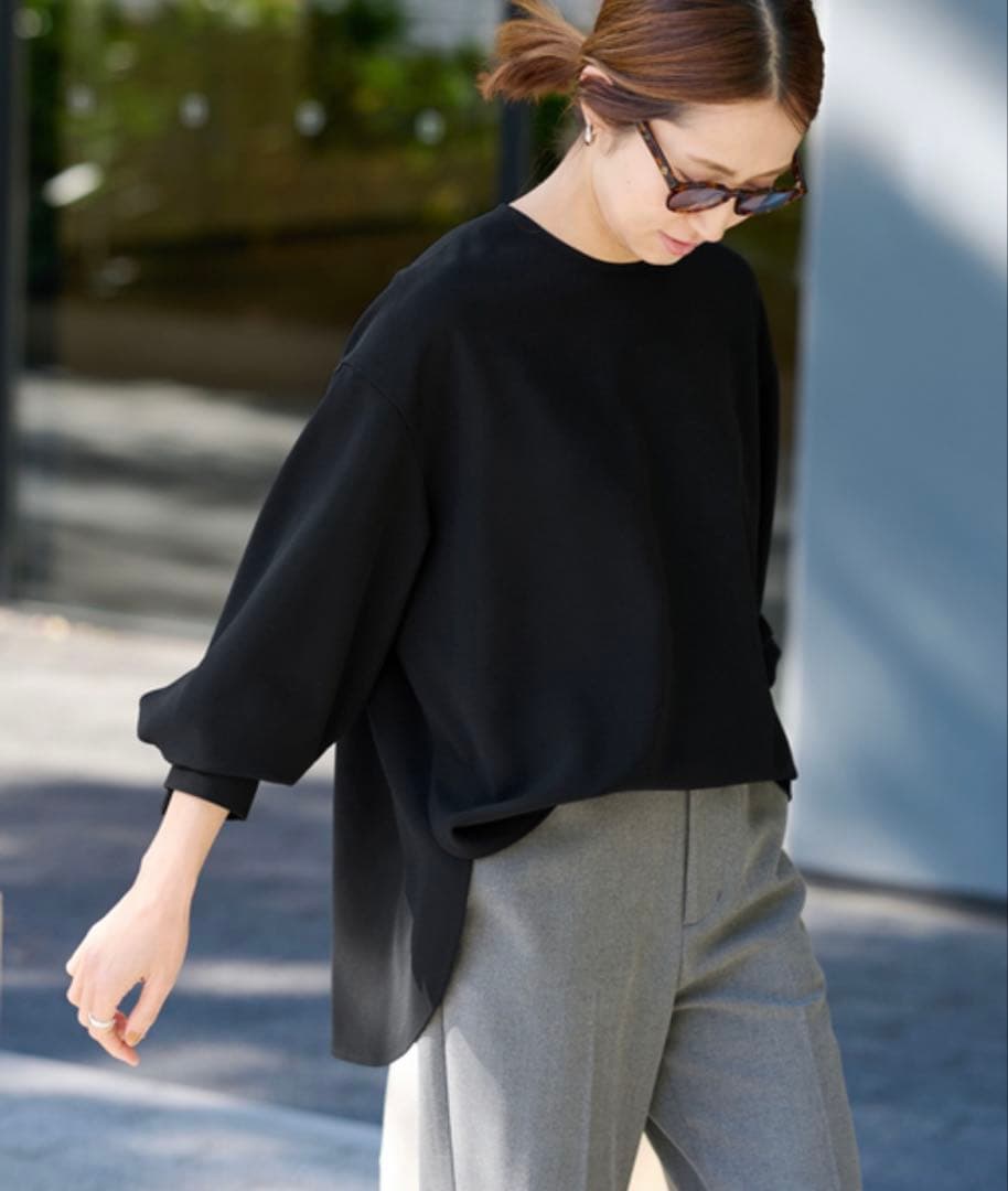 FRAMeWORKダブルクロスタックスリーブブラウス