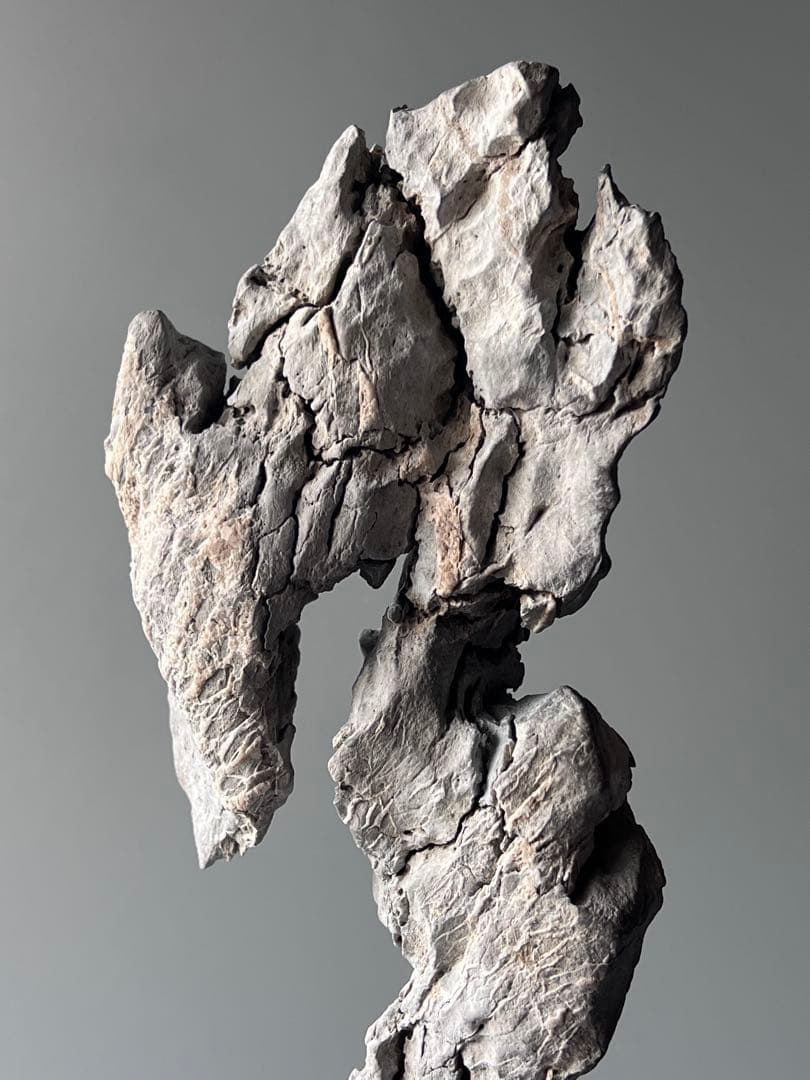 「銀索」　天然石　鑑賞石　飾り石　中国美術　置物　太湖石　灵璧石　インテリア