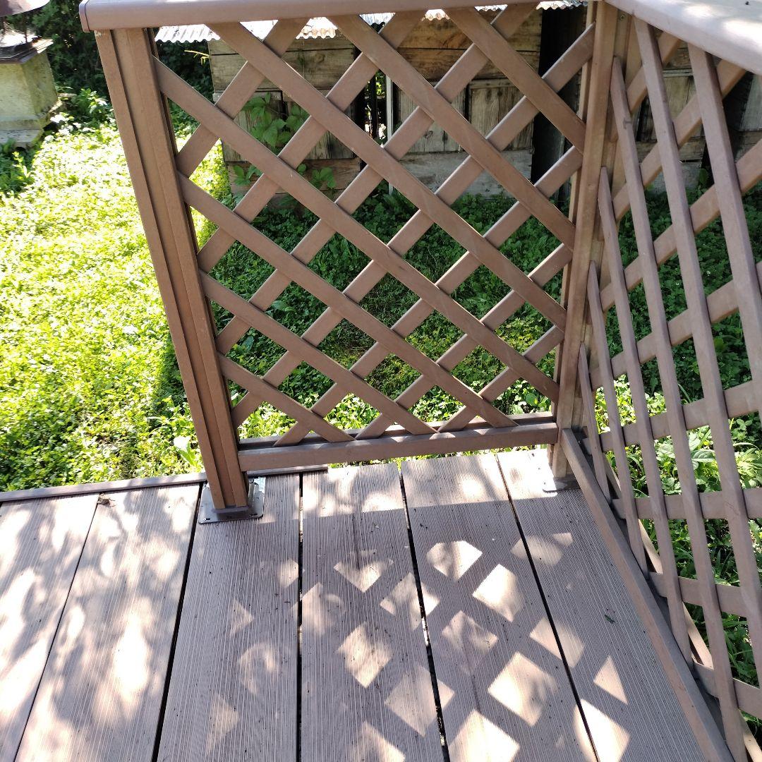 大型　ウッドデッキ　デッキ　人工木　樹脂　フェンス付き　耐久性　引き取り　岩手