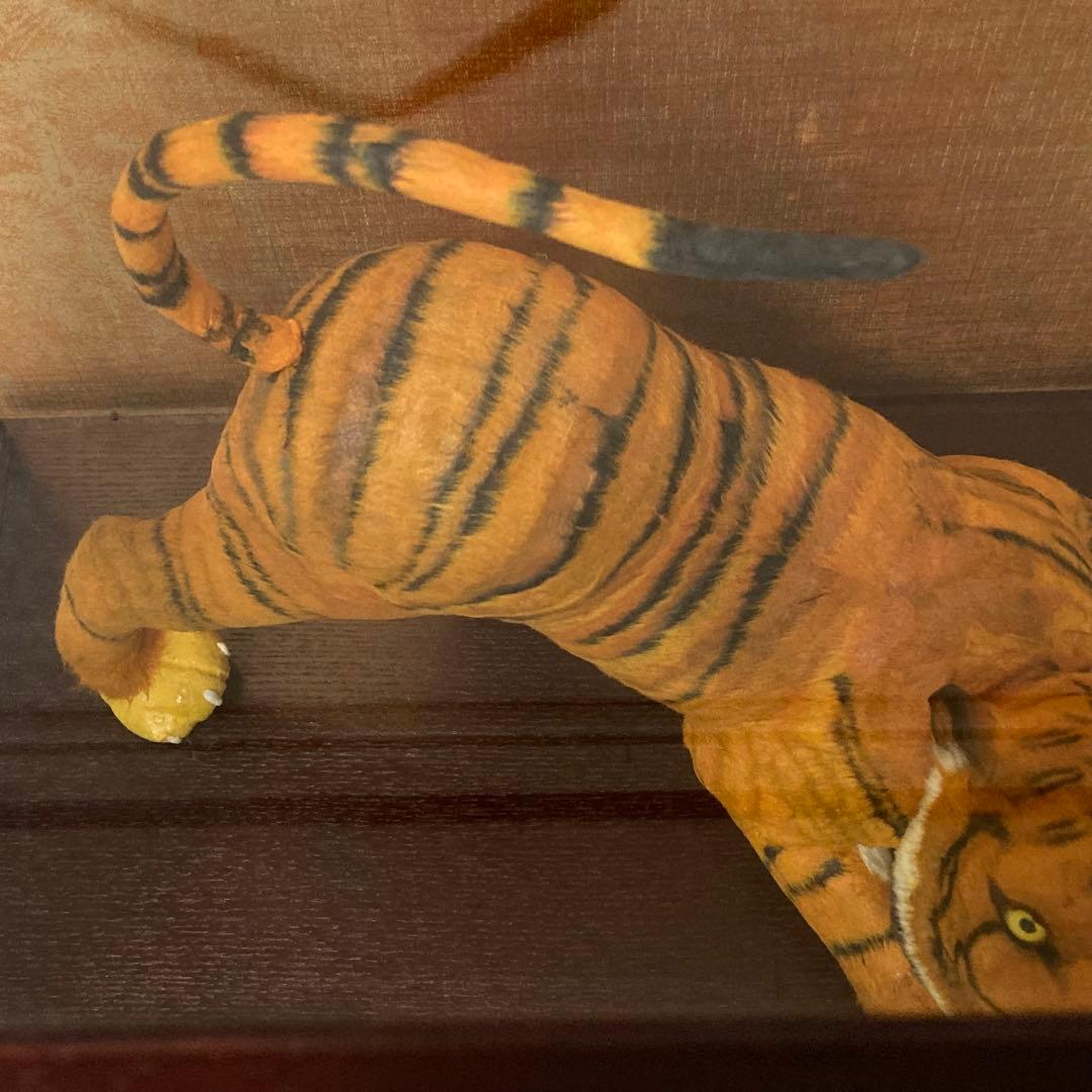 飾虎 置物 オブジェ 大型 インテリア 和風 工芸品 ケース入り レトロ