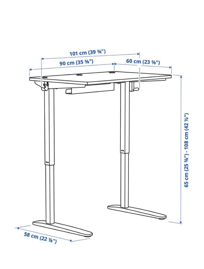 IKEA レラテラ　昇降機能付きデスク　机