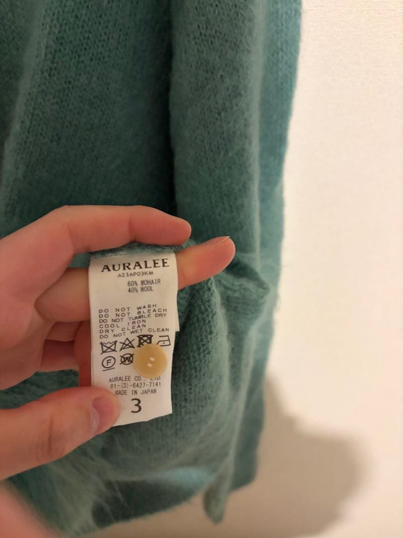 AURALEE オーラリー モヘアニット ニットポロ グリーン 緑