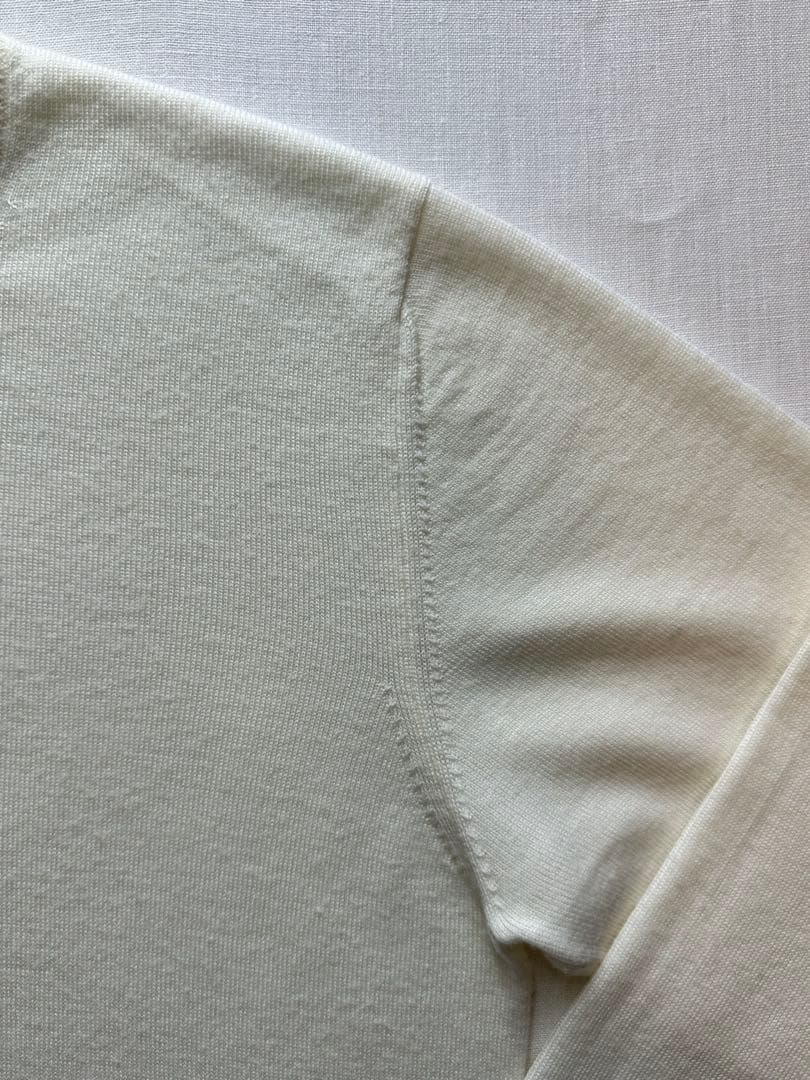 【美品クリーニング済】CRUCIANIクルチアーニホワイトウールクルーネック46