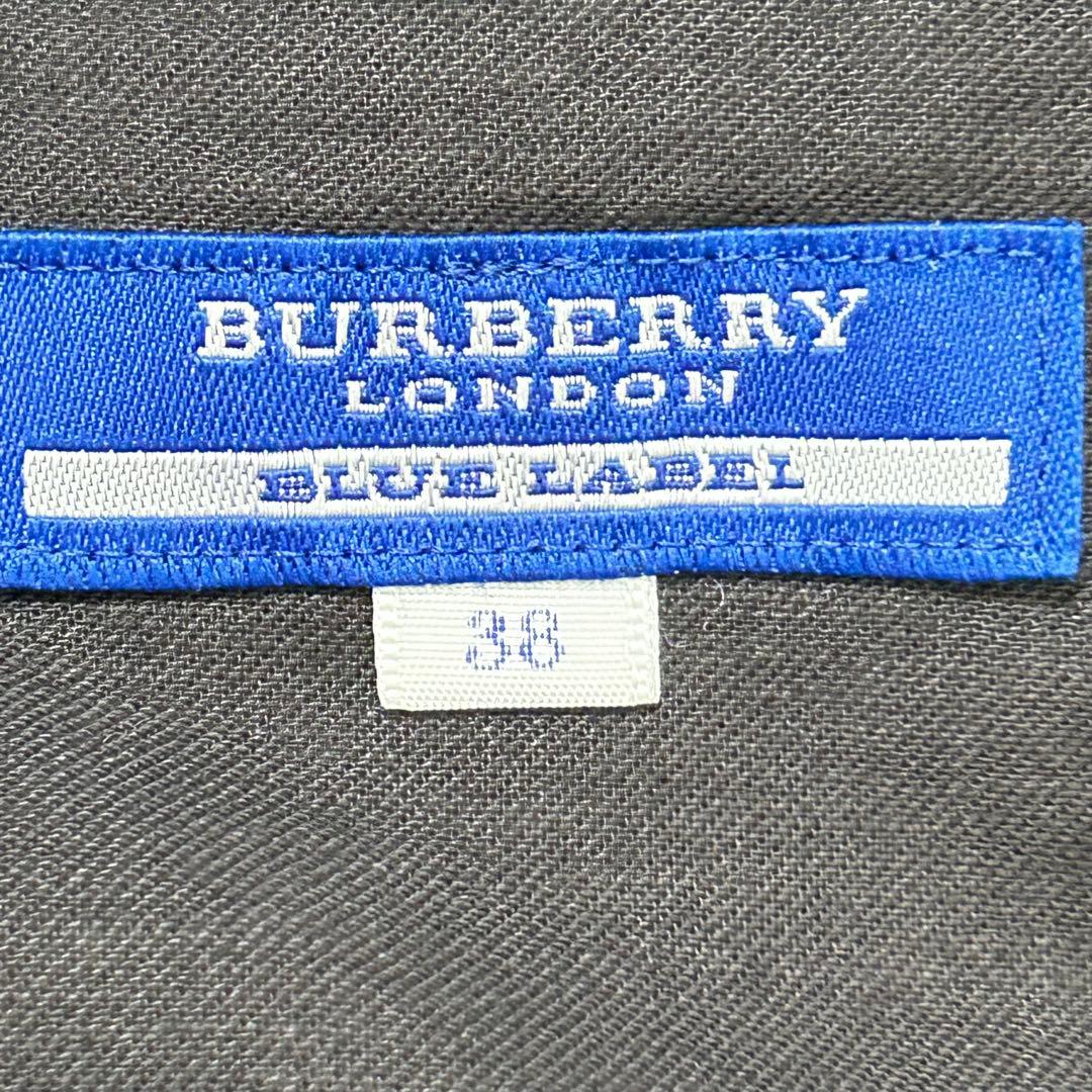 バーバリーブルーレーベル　チェックミニワンピース　プリーツ　ロゴ刺繍　38 M