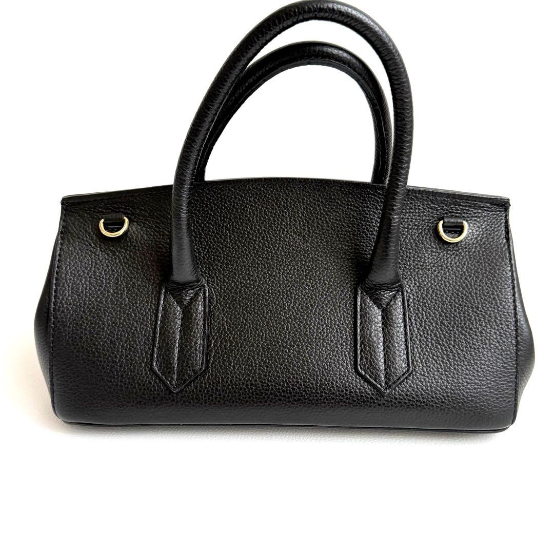 美品 CHRISTIAN VILLA 2WAYレザーワイドハンドバッグ