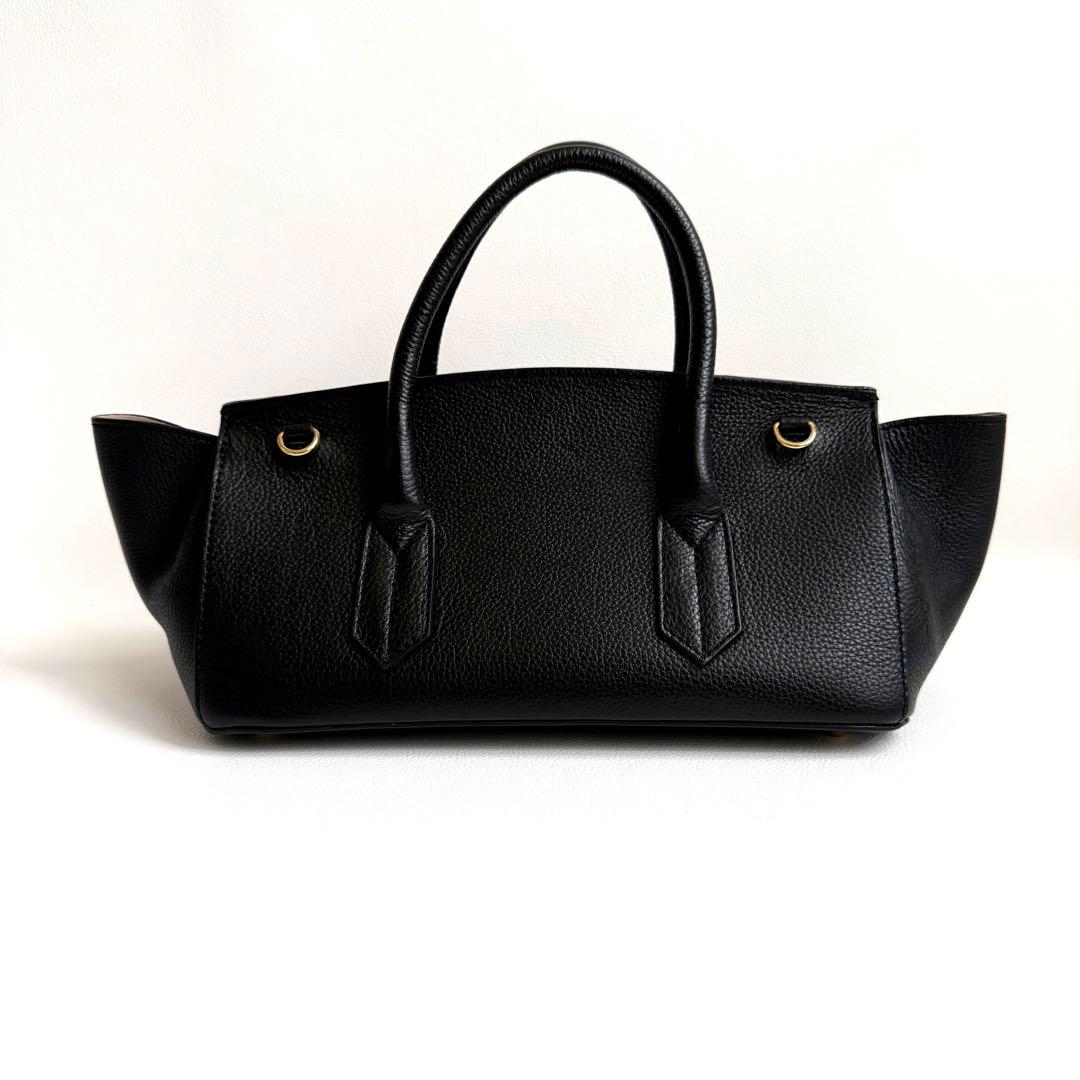 美品 CHRISTIAN VILLA 2WAYレザーワイドハンドバッグ