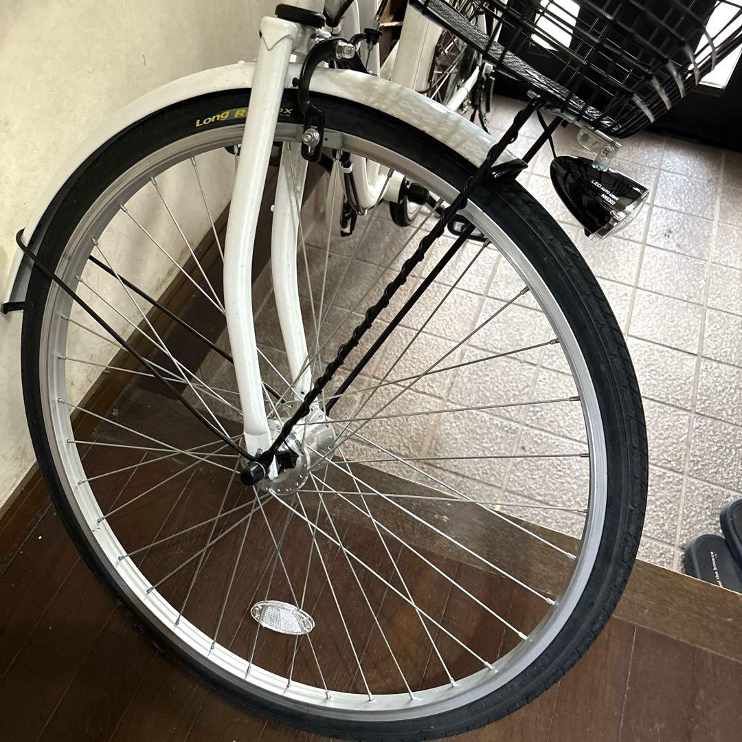 【美品】※直接引き取り 自転車 ママチャリ 前後カゴ付き ミラー付き