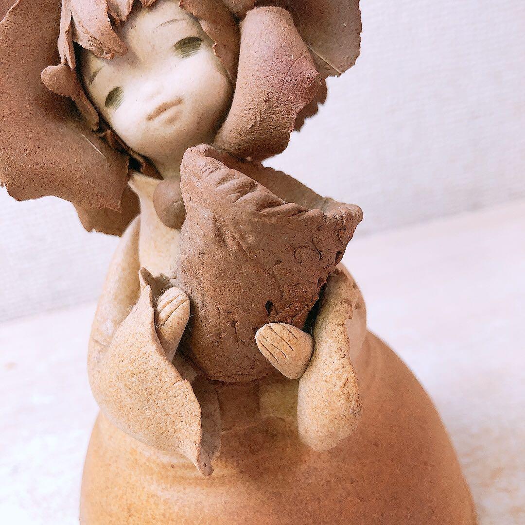 N*g様 ②竹内祥子 陶器作品 陶人形 森の精 薔薇の花 ビスクドール アンティ