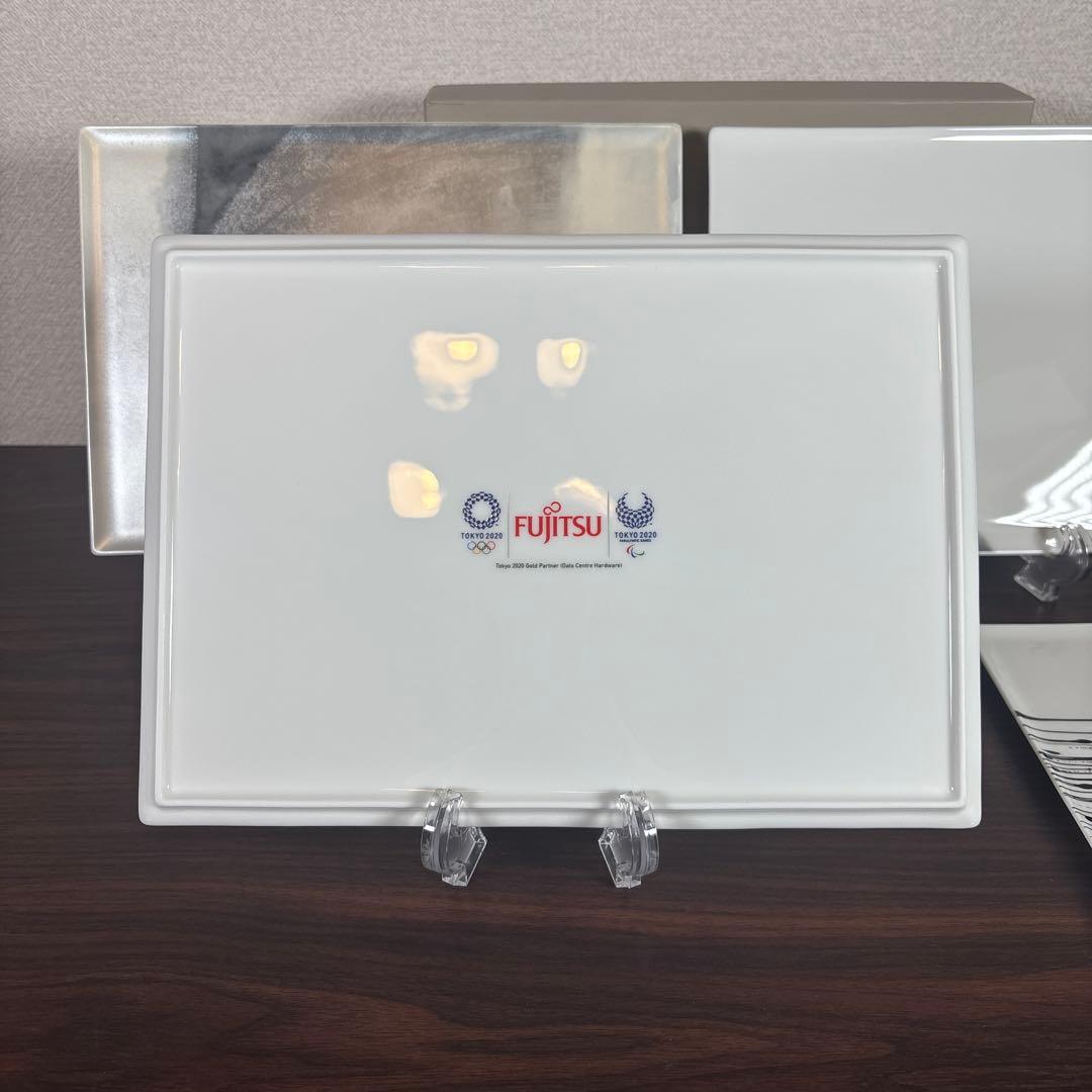 【未使用】ニッコー 「墨の瞬」コシノヒロコ 長角皿 4枚セット