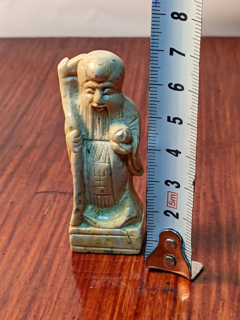 骨董品 石彫刻 仙人 桃？長寿 神様 置物