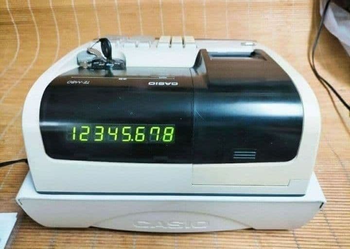 カシオレジスター　TE-M80　中古品　人気機種感熱紙　送料無料　001777