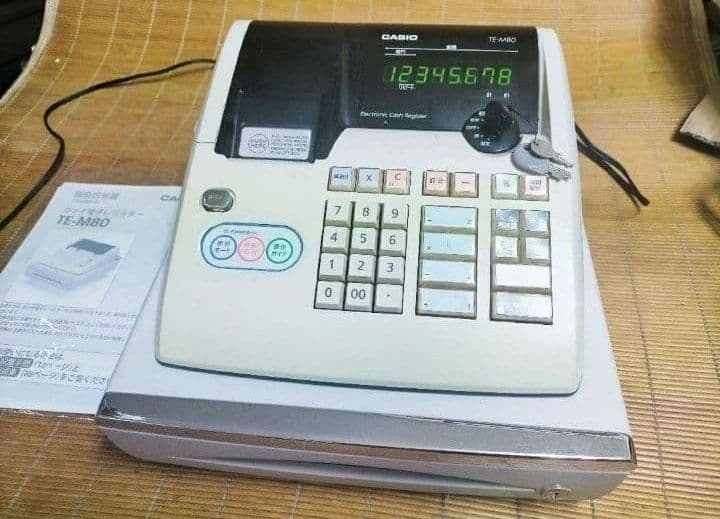 カシオレジスター　TE-M80　中古品　人気機種感熱紙　送料無料　001777